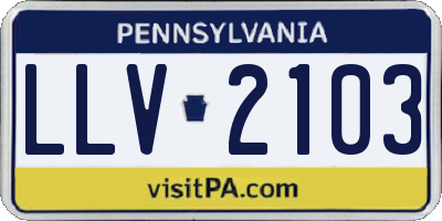 PA license plate LLV2103