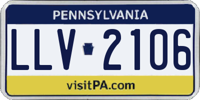PA license plate LLV2106