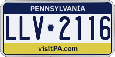 PA license plate LLV2116
