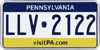 PA license plate LLV2122