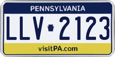 PA license plate LLV2123