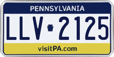 PA license plate LLV2125