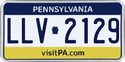PA license plate LLV2129
