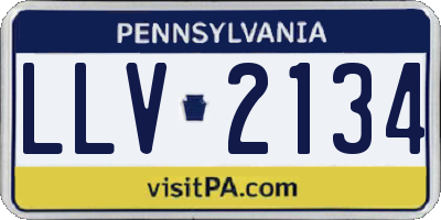 PA license plate LLV2134