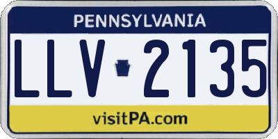 PA license plate LLV2135