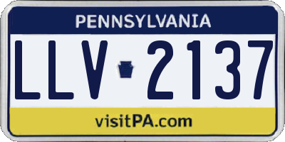 PA license plate LLV2137