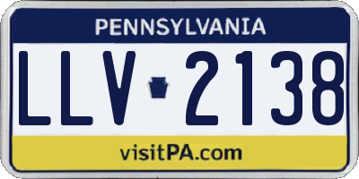 PA license plate LLV2138