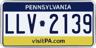 PA license plate LLV2139