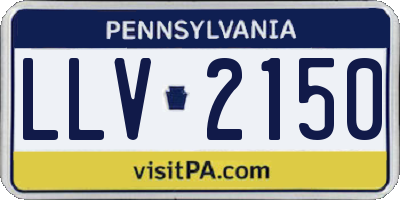 PA license plate LLV2150