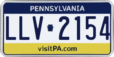 PA license plate LLV2154