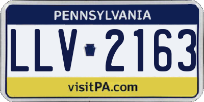 PA license plate LLV2163