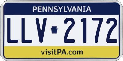 PA license plate LLV2172