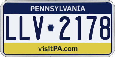 PA license plate LLV2178