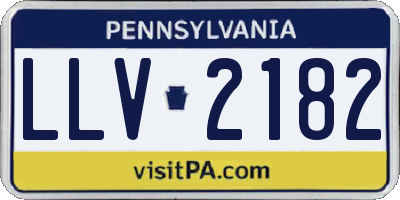 PA license plate LLV2182