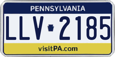 PA license plate LLV2185