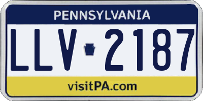 PA license plate LLV2187