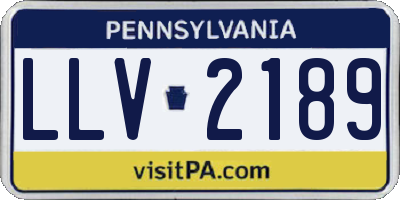 PA license plate LLV2189