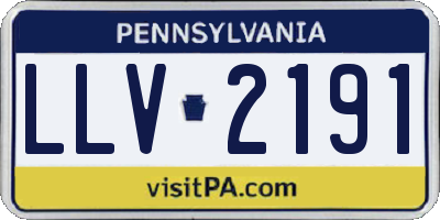 PA license plate LLV2191
