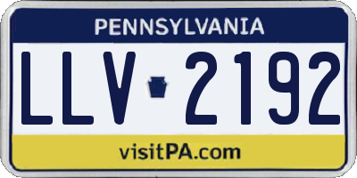 PA license plate LLV2192