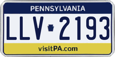 PA license plate LLV2193