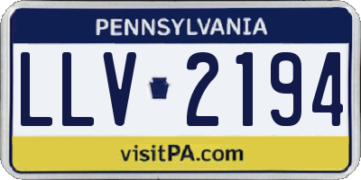 PA license plate LLV2194