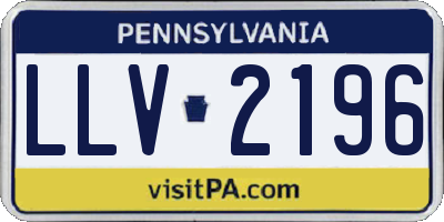 PA license plate LLV2196