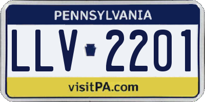 PA license plate LLV2201