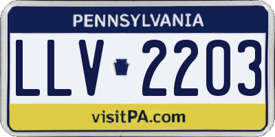 PA license plate LLV2203