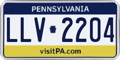 PA license plate LLV2204