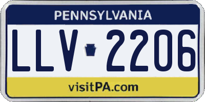 PA license plate LLV2206
