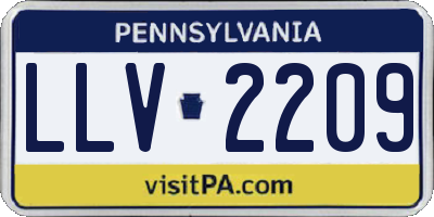 PA license plate LLV2209