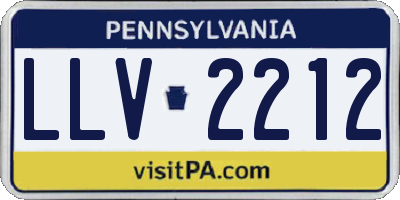 PA license plate LLV2212