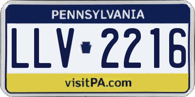 PA license plate LLV2216