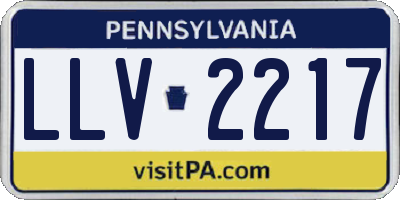 PA license plate LLV2217