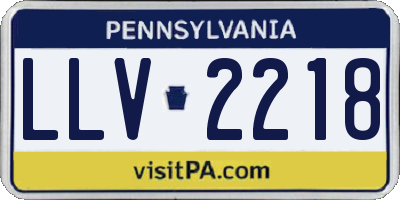 PA license plate LLV2218