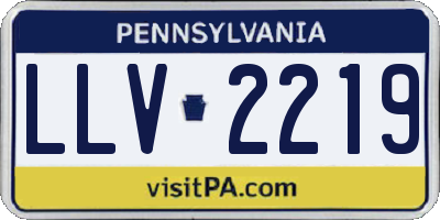 PA license plate LLV2219