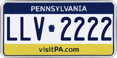 PA license plate LLV2222