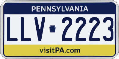 PA license plate LLV2223