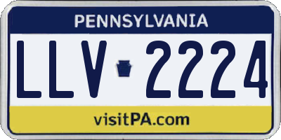 PA license plate LLV2224