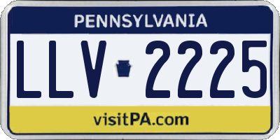 PA license plate LLV2225