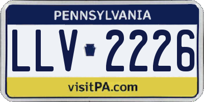 PA license plate LLV2226