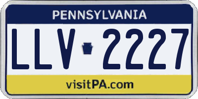 PA license plate LLV2227