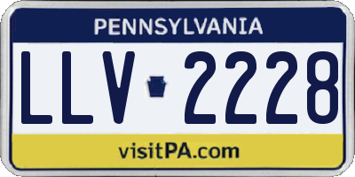 PA license plate LLV2228