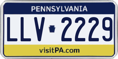 PA license plate LLV2229