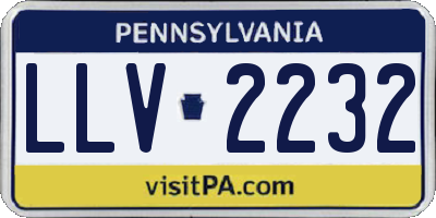 PA license plate LLV2232
