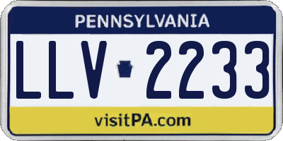 PA license plate LLV2233