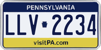 PA license plate LLV2234