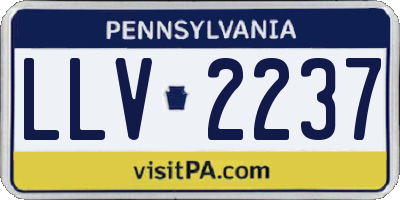 PA license plate LLV2237