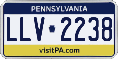 PA license plate LLV2238
