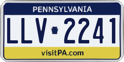 PA license plate LLV2241